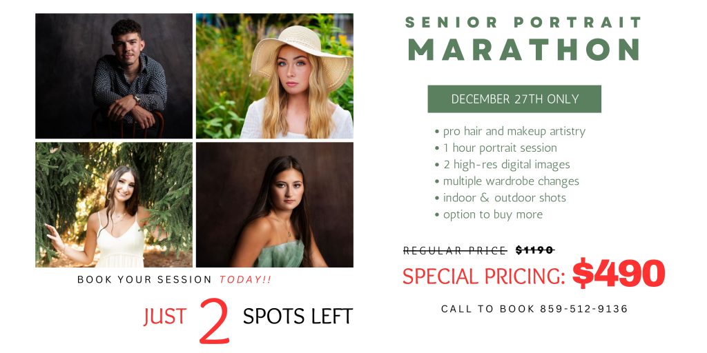 senior portrait sale on December 27, 2024