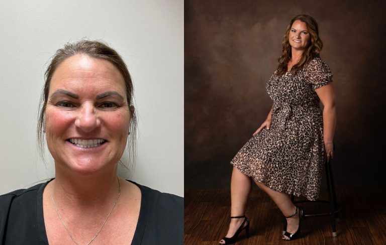 Before and after example of a woman who got a makeover photo shoot with Tonya Bolton Photography.